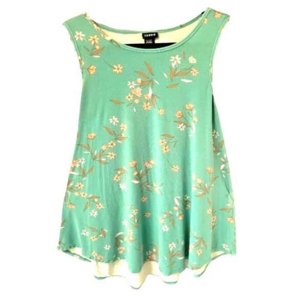 Torrid Teal Floral Jersey Tank. - Picture 3 of 13